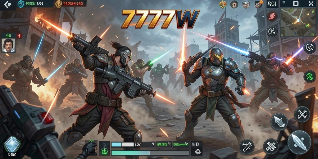 Tampilan gameplay 7777W yang menegangkan dengan strategi pertarungan.