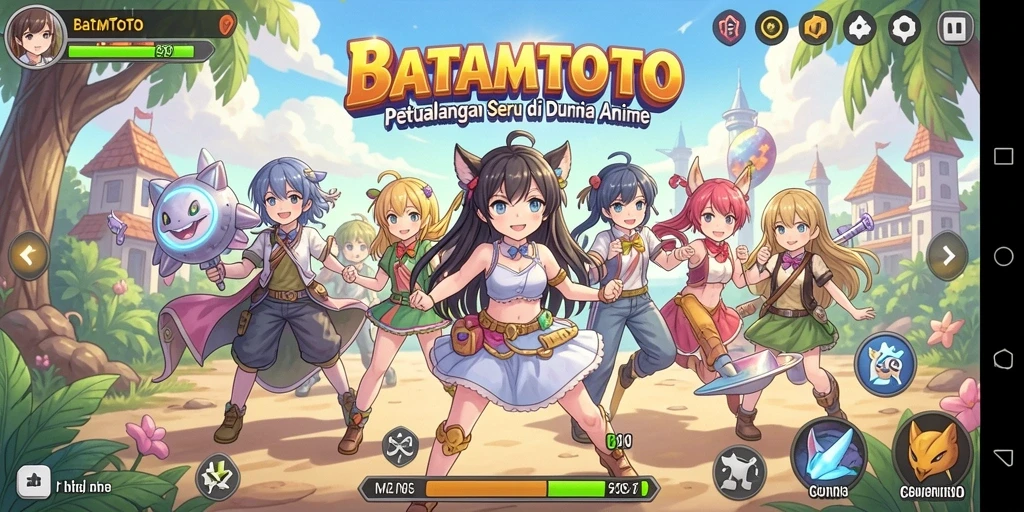 Tampilan screenshot gameplay BATAMTOTO yang menampilkan suasana seru di dunia Anime.