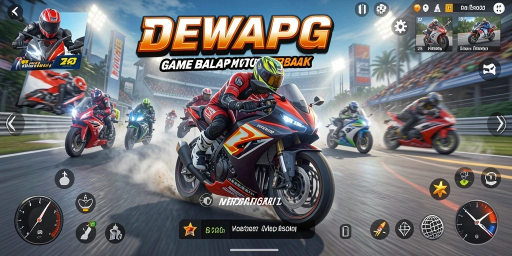 Tampilan gameplay seru dari DEWAPG menciptakan pengalaman balap yang mendebarkan.