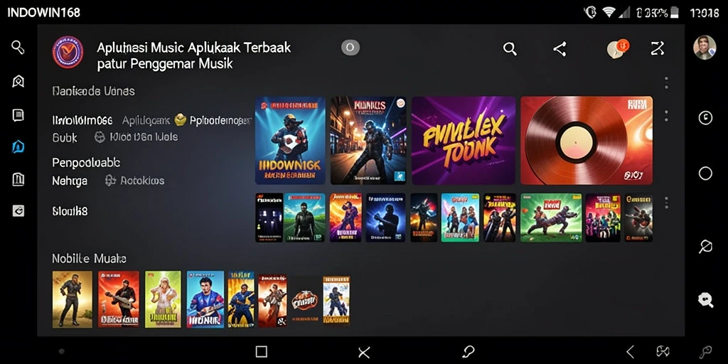 Screenshot tampilan gameplay interaktif INDOWIN168 untuk penggemar musik.