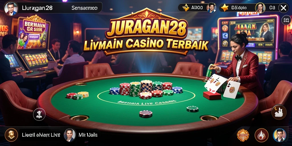 Tampilan gameplay JURAGAN28 dalam suasana Live Casino yang nyata.