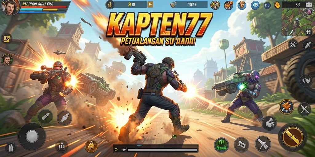 Screenshot gameplay KAPTEN77 yang menegangkan dan penuh aksi.