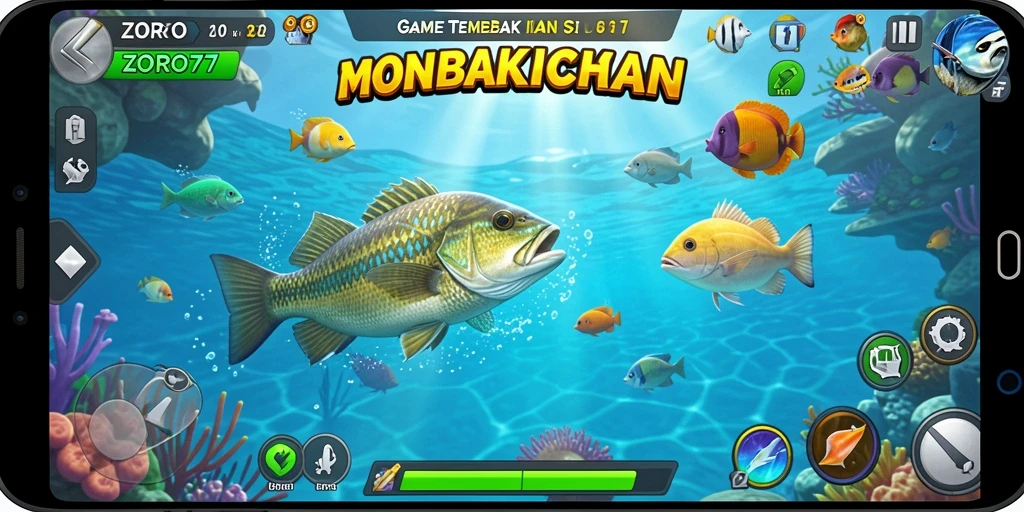 Gambar gameplay ZORO77 dengan aksi tembak ikan yang seru.